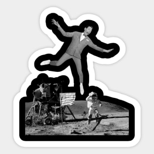 Pee Wee Herman On The Moon Sticker